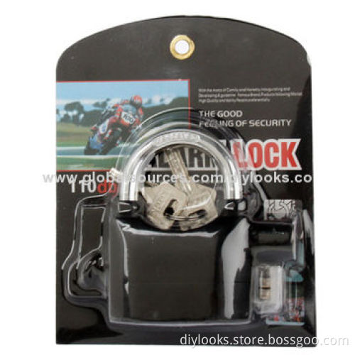 Stainless Steel 70dB Alarm Security Lock (Black)